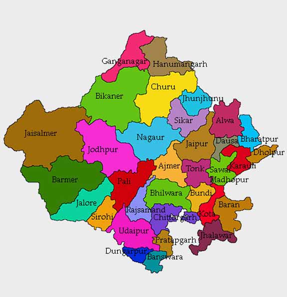 Carte du Rajasthan